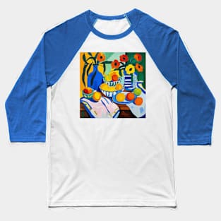 Modern Still Life Painting with Fruit and Flowers After Matisse Baseball T-Shirt